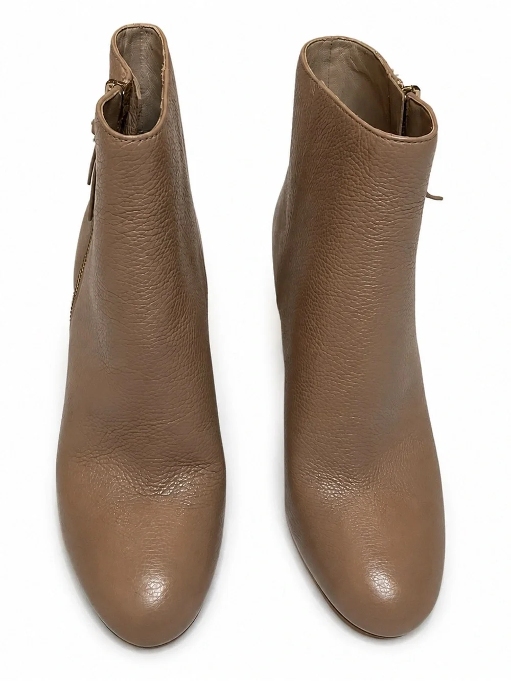 Kate Spade Knott Zip Pebbled Texture Tan Bootie Womens SZ 7 Classic Minimalist
